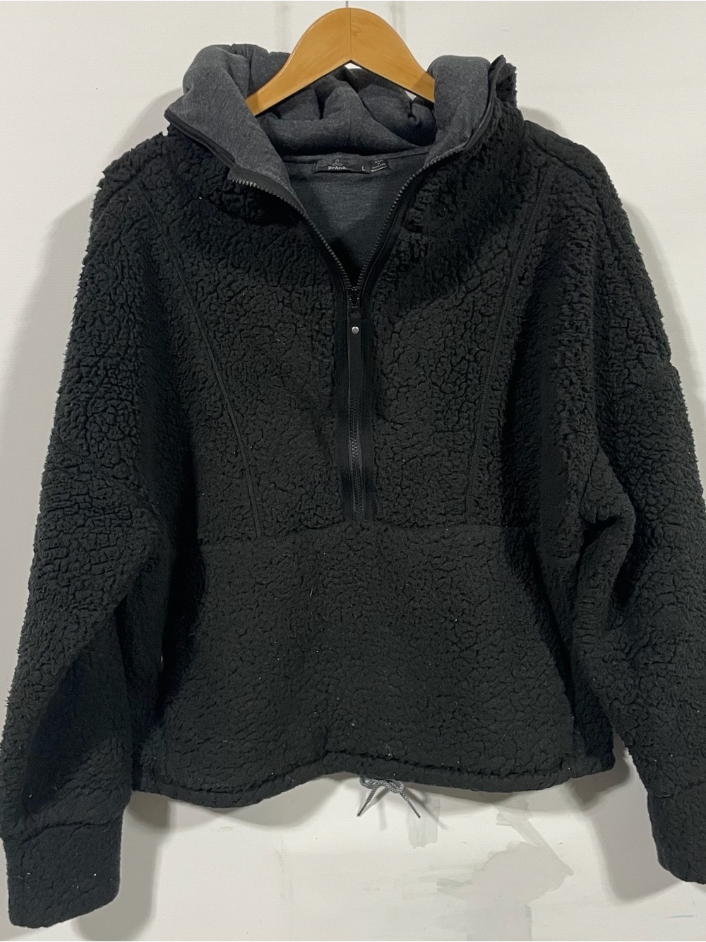 Prana Black Sherpa Half-Zip Hoodie